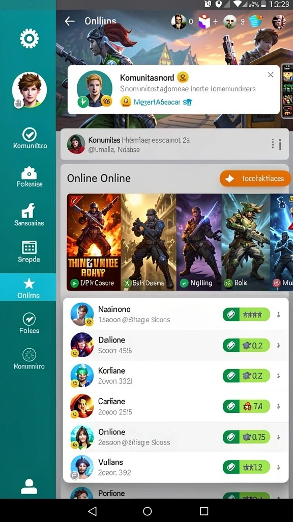 kerangwin - Menu permainan yang intuitif dan mudah dinavigasi.